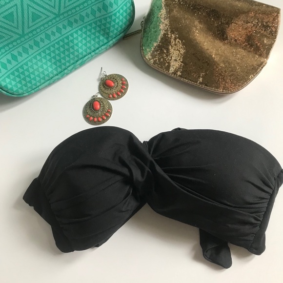 Bandeau Bikini Top Ann Taylor Size XS Black - Picture 3 of 8
